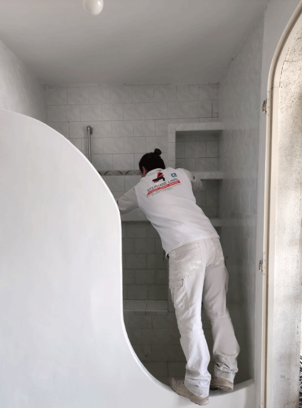 cloison de douche forme arrondie