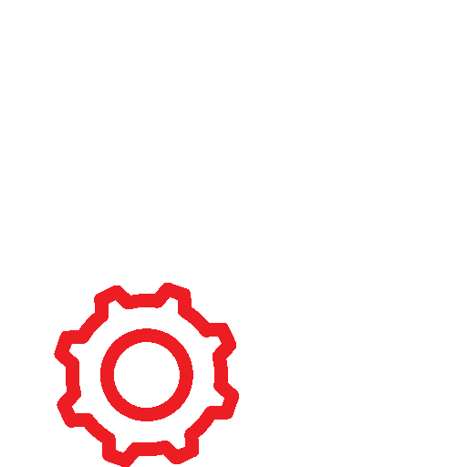 3 roues d'engrenage blanches et rouge