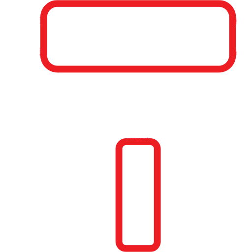 Icone de peinture - rouleau de peinture blanc et rouge