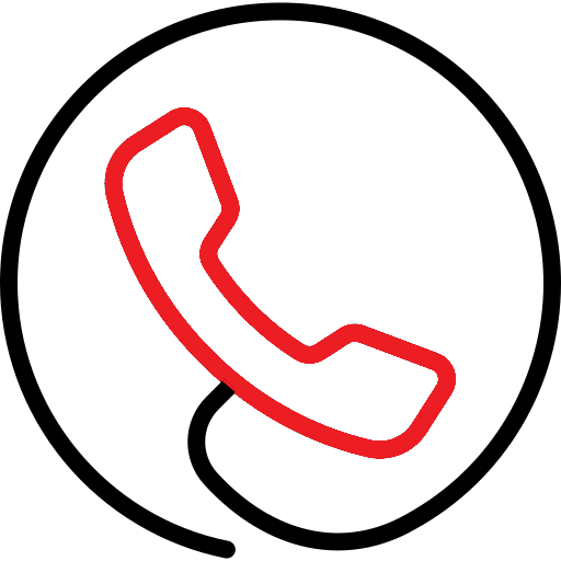 icone téléphone noir et rouge