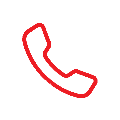 Icone téléphone - rouge entouré d'un fil blanc